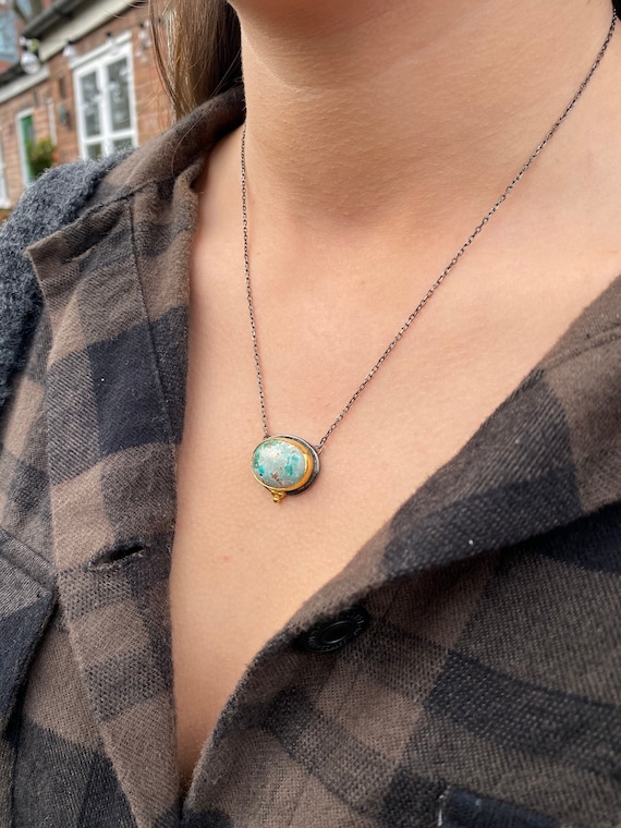 Collier en argent sterling Hill Tribe avec perles turquoises