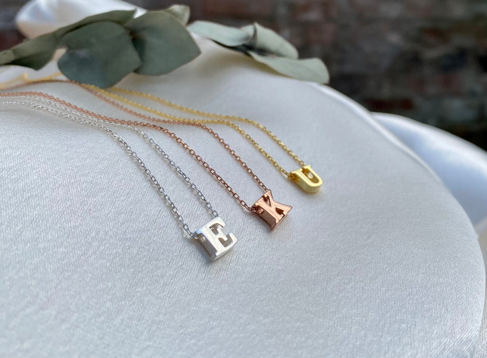 925 Gold Initial Necklace Meghan Markle Custom initial Etsy