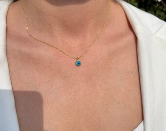 MYSTIC JEWELS By Dalia Collana Occhio Turco In Argento 925 Con Zircone Azzurro - 2