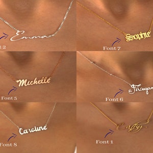 Gold Name Necklace Sterling Silver Handwriting Name Necklace Gold , Rose Gold , Silver Best Friend Valentines Gift Mom Birthday Gift image 6