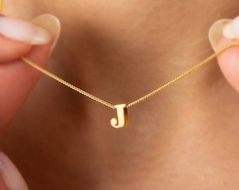 Gepersonaliseerde sierlijke eerste ketting | Aangepaste brief ketting | Kleine initiële charme in zilver, goud Rose | Fijne brief | Cadeau voor haar