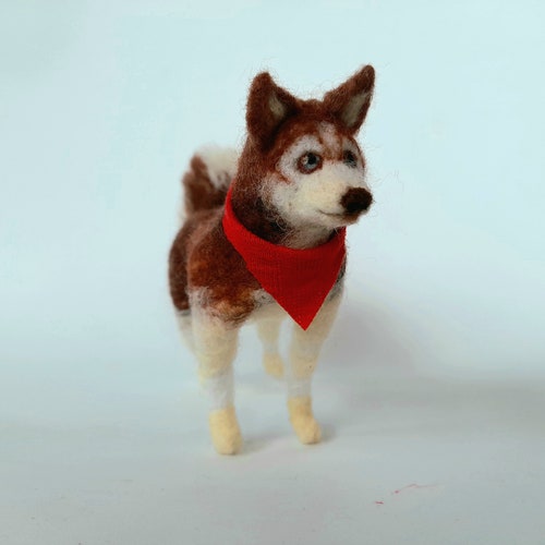 Dog Needle shops Felting husky Needle Felting - husky dog personalized / needle felted pet Sculpture / Needle Felted / Beginner