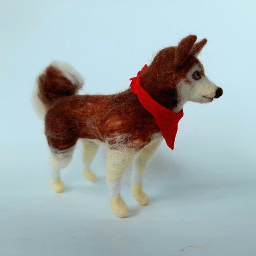 Dog Needle shops Felting husky Needle Felting - husky dog personalized / needle felted pet Sculpture / Needle Felted / Beginner