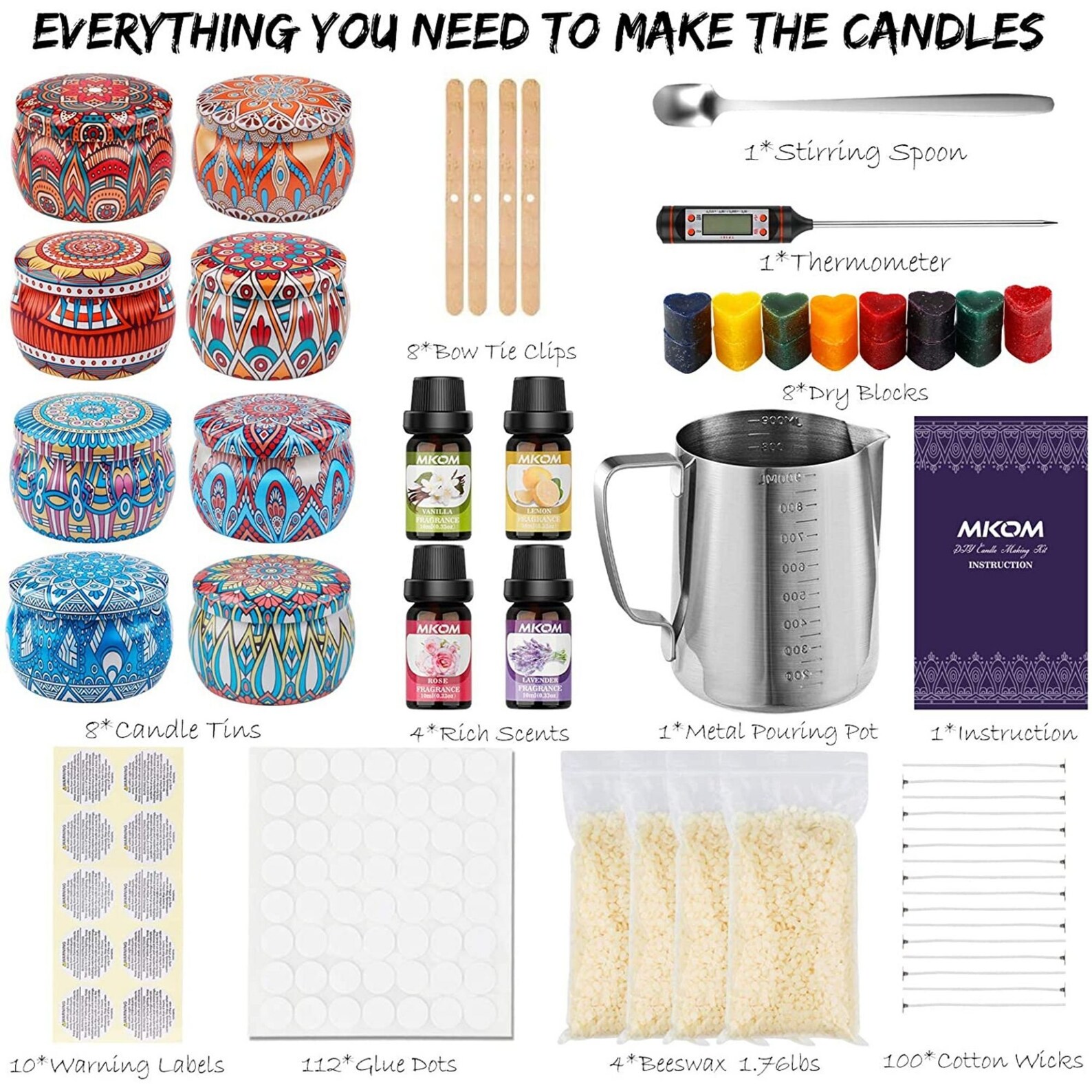 DIY Candle Making Kit for Adults Complete Beeswax Candle Etsy