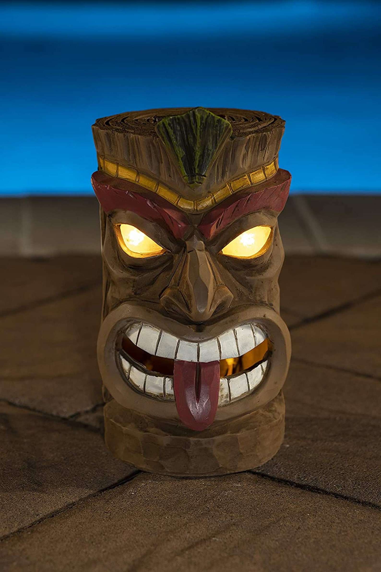 Tiki Head Solar Led Garden Light Led Solar Garden Light Etsy