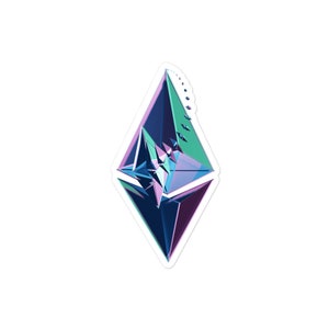 Abstract Ethereum Sticker, Crypto / Cryptocurrency Stickers