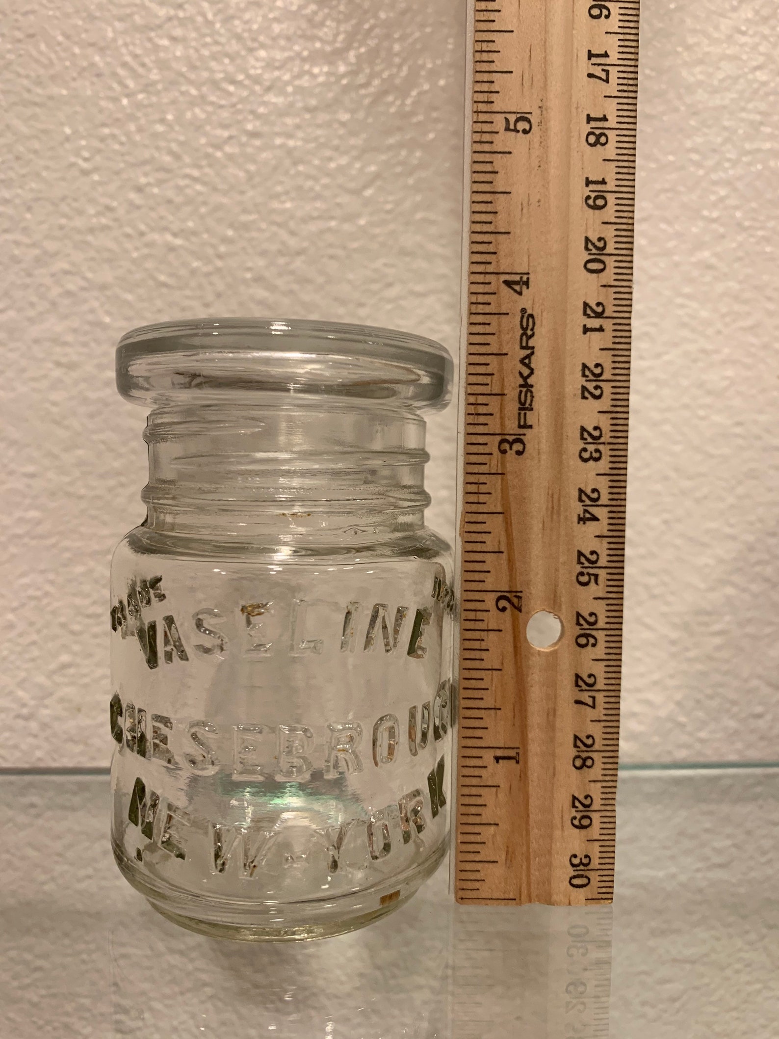 Vintage Glass Vaseline Jar w Lid Etsy