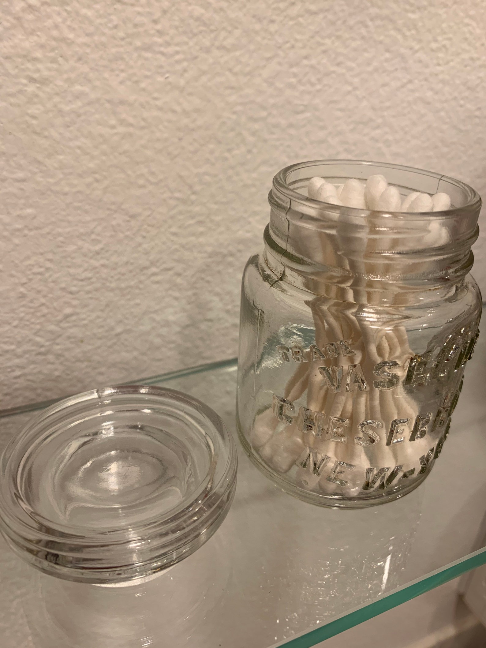 Vintage Glass Vaseline Jar w Lid Etsy