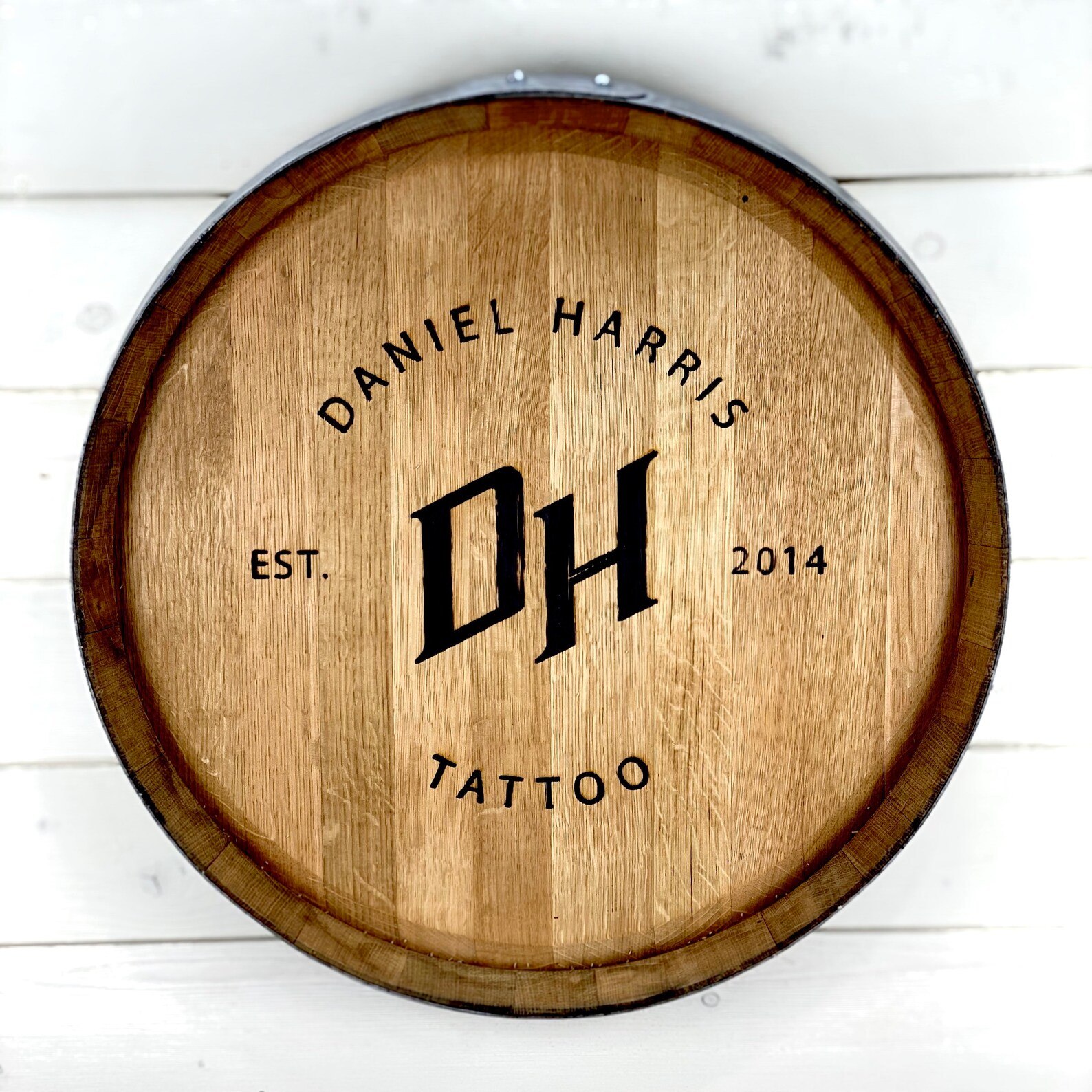 Custom Engraved Wine Barrel Lid Natural finish Etsy