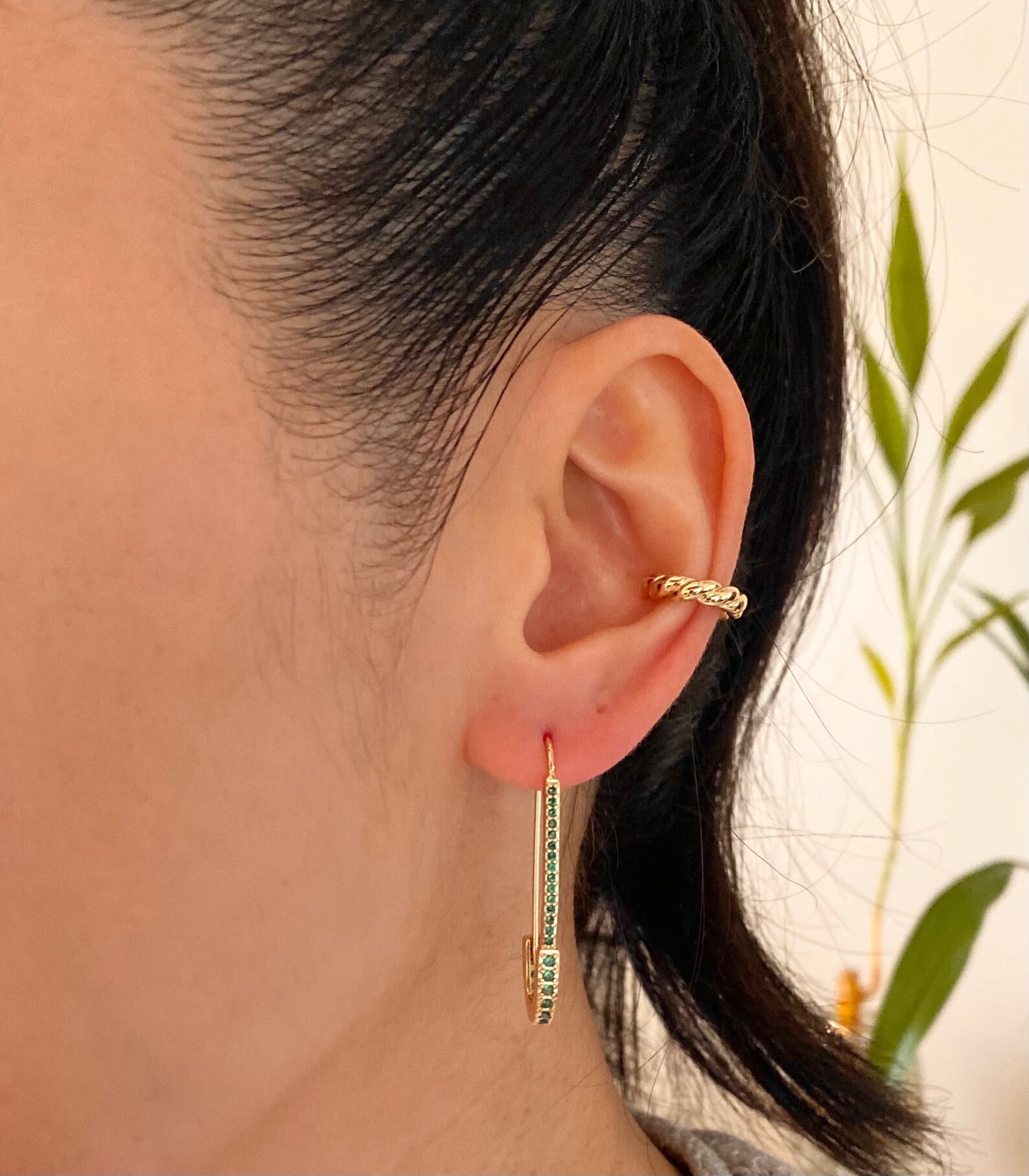 Multifunctional Safety Pin Earring Pendant Bracelet Etsy