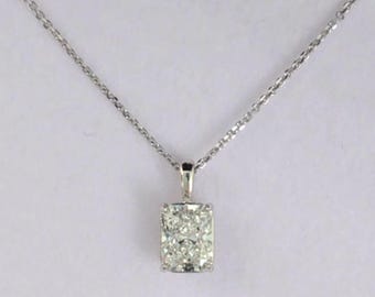 1 Carat Radiant Cut Lab Grown Diamond Necklace | IGI Certified, 14k Gold or Platinum, Diamond Pendant
