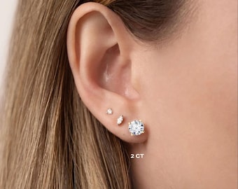 2 Carat Lab Grown Diamond Stud Earrings | IGI Certified, E VS1, 14k White Gold, Yellow Gold or Rose Gold