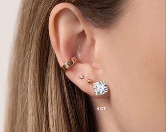 Örhängen med 4 karat diamanter | IGI-certifierad, E VS1, 14k vitt guld, gult guld eller roséguld