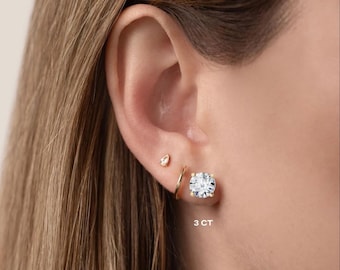 3 Carat Lab Grown Diamond Stud Earrings | IGI Certified, E VS1, 14k White Gold, Yellow Gold or Rose Gold