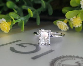 2.00 Carat Radiant Cut Lab Grown Diamond Engagement Ring | Solitaire, IGI Certified, 14k Gold or Platinum