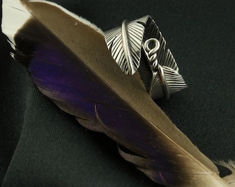 Adjustable Feather Ring, 925 Sterling Silver, Handmade Ring