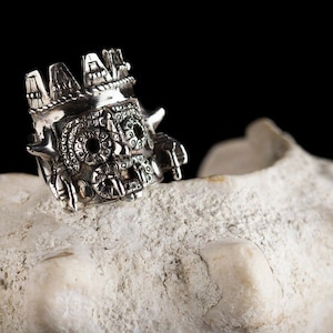 Ring of Tlaloc, Aztec God of Rain, 925 Sterling Silver Ring, Handmade Ring, Aztec Ring