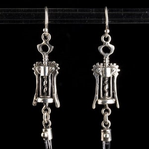 Corkscrew Earrings with Amethyst, 925 Sterling Silver, Handmade Earrings