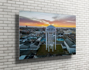 Water Tower Sunrise // Custom Metal Print