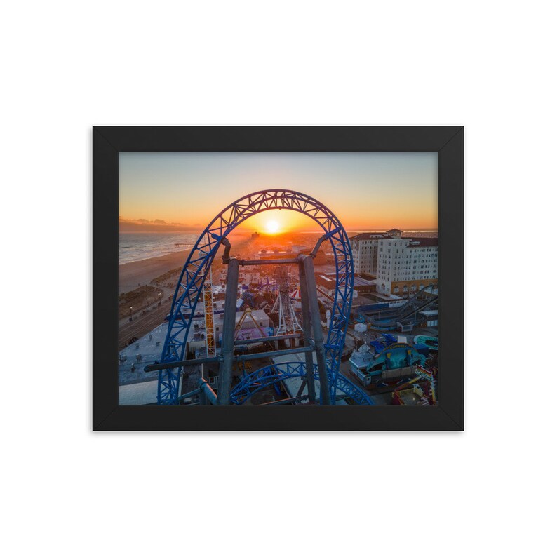 Roller Coaster Sunset  Custom Framed Aerial Photography  Black or White Frame  Multiple Sizes Available