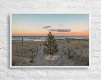 Beach Christmas Tree // Framed canvas