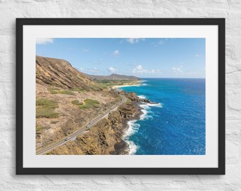 Oahu Coastal Drive // Framed Print