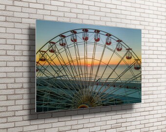 Wonderland Ferris Wheel Sunrise // Metal prints
