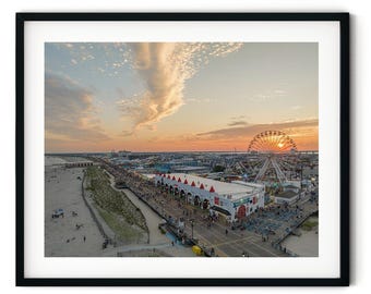 Wonderland Boardwalk Sunset // Custom Matte Print // Beautiful Aerial Photography