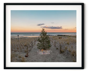 Beach Christmas Tree // Custom Matte Print // Beautiful Aerial Photography