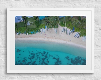 Top Down Lanikai Beach // Framed Print