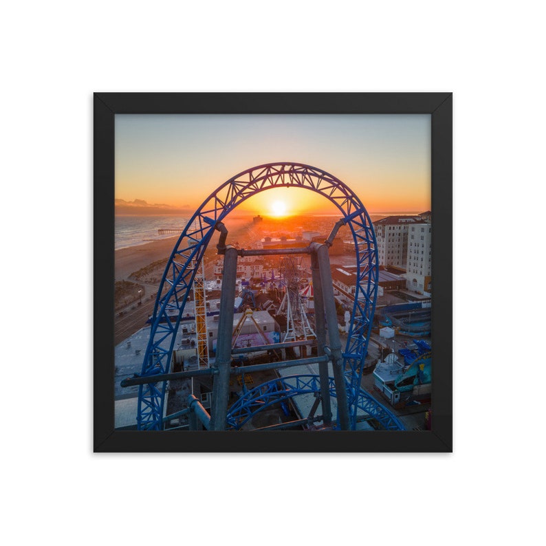 Roller Coaster Sunset Custom Framed Aerial Photography Black or White Frame Multiple Sizes Available