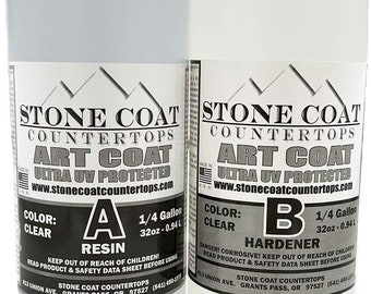 Art Coat 2 Gallon Epoxy Kit (Stone Coat Countertops) Colorable DIY Art Resin  Epoxy with Added UV Inhibitors and Heat Resistance for Coating Surfaces  with Unique Designs! 