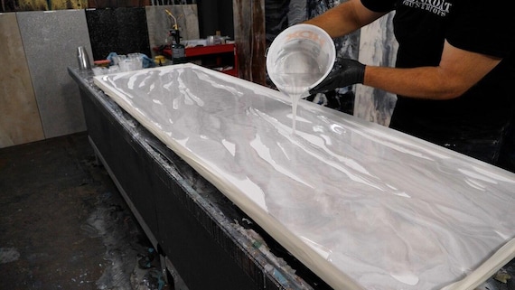 White Exotic Marble Epoxy Color Kit 4 Gallon Epoxy Kit stone Coat  Countertops DIY Epoxy Resin Kit for Bathroom/kitchen Countertops 