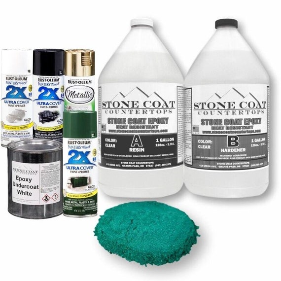 Sliced Jade 1/2 Gallon Epoxy Resin Kit stone Coat Countertops DIY Epoxy  Color Kit for Bathroom/ Kitchen Countertops 