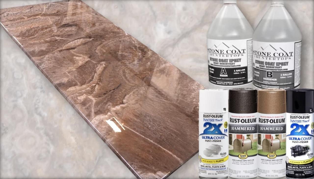 Exotic Fractured Granite 1 Gallon Epoxy Resin Kits stone Coat Countertops  DIY Epoxy Color Kit for Bathroom/ Kitchen Countertops 