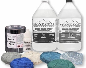 Blue Fractured Granite 1 Gallon Epoxy Color Kit stone Coat