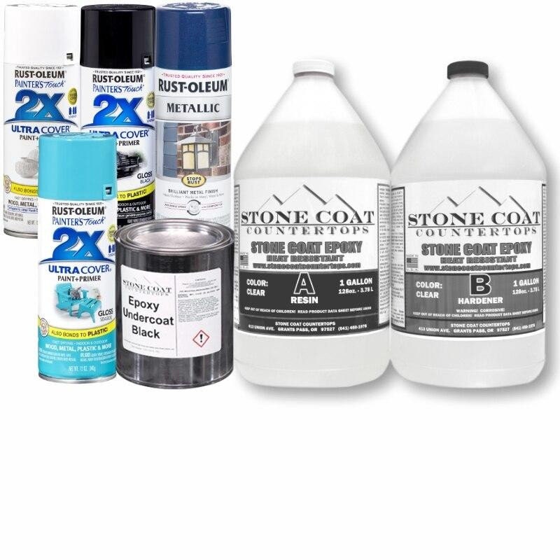 Black Marble 1/2 Gallon Epoxy Resin Kit stone Coat Countertops DIY Epoxy  Resin for Bathroom/ Kitchen Countertops 