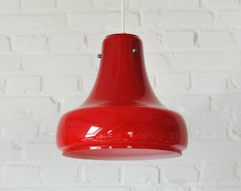 Lampe à suspension vintage en verre rouge