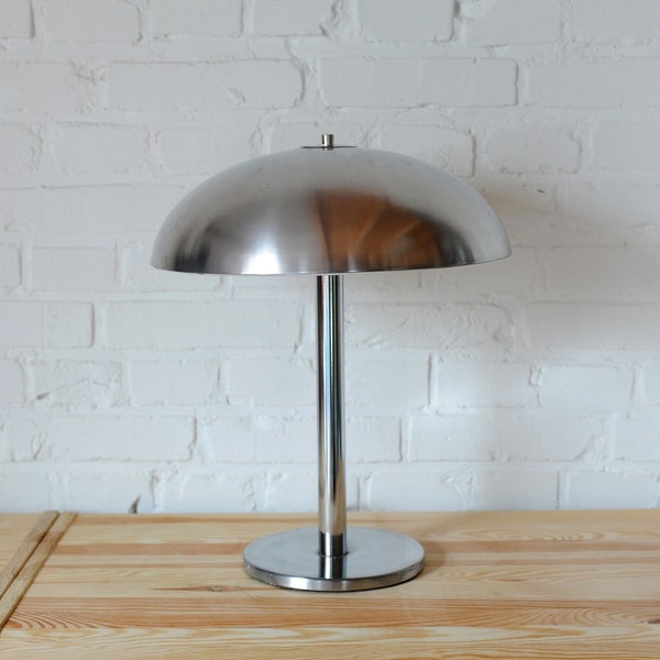 Lámpara de hongos de metal de Hala Zeist, lámpara de mesa de hongos cromadas vintage