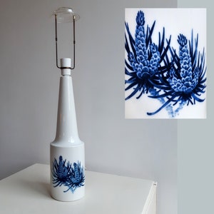 Kaj Lange für Royal Copenhagen und Fog & Morup, skandinavische Porzellan-Tischlampe, Vintage dänischer Keramik-Lampenfuß