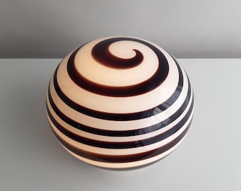 Large ILU di Vetro glass table lamp / floor lamp, model Zebra black and white glass, Italian glass Dutch design