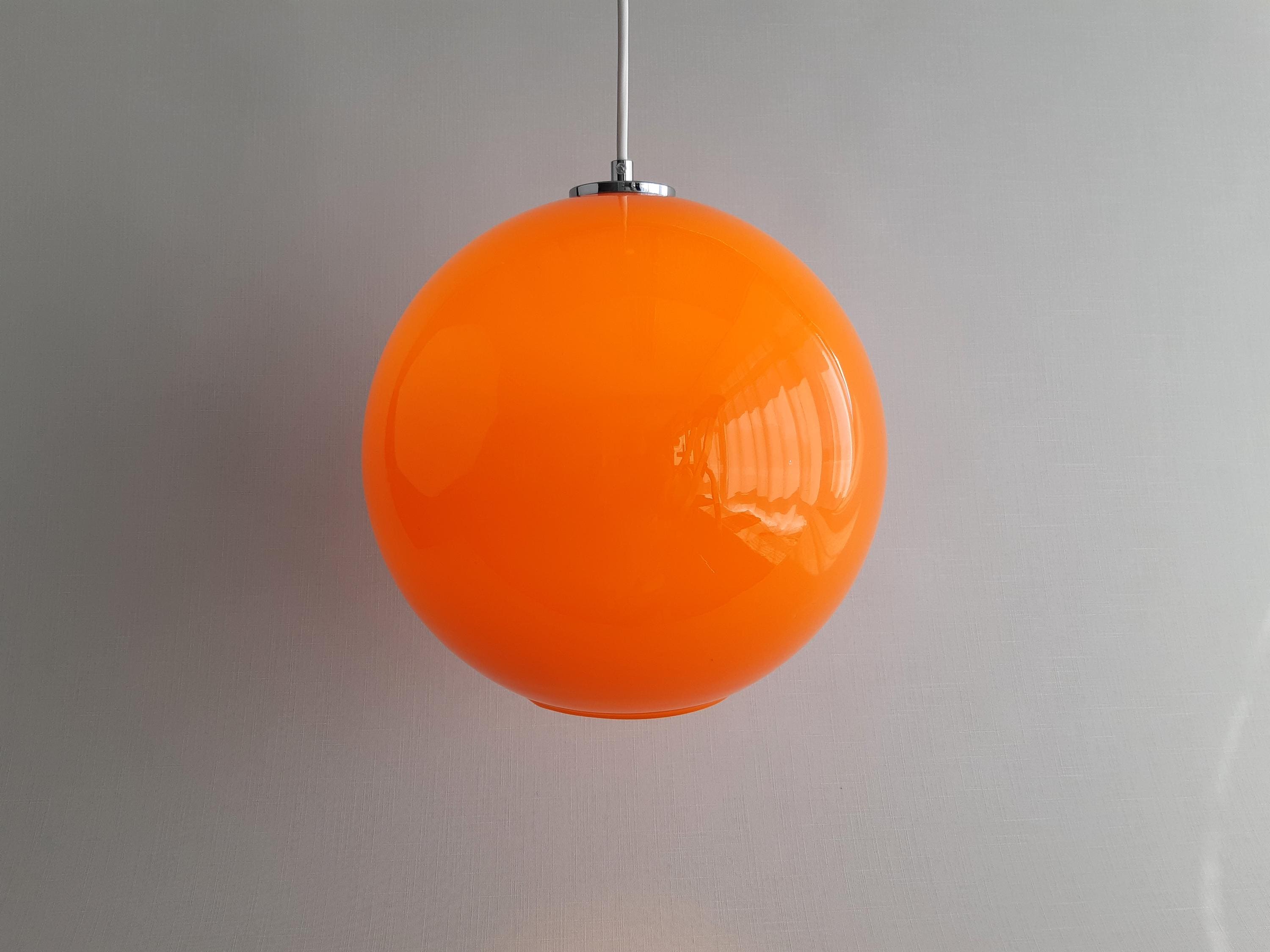 70s hanging lamp orange - Etsy 日本