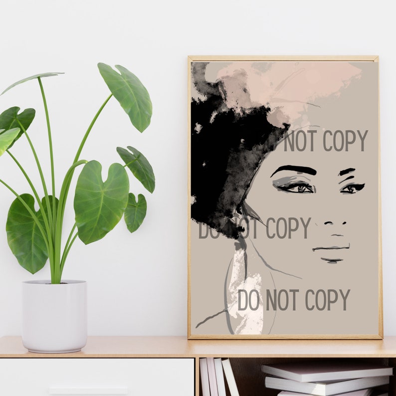 Black Art Black Women Art African American Art Digital Download Black Women Black Woman Wall Art Instant download turban Wall Art