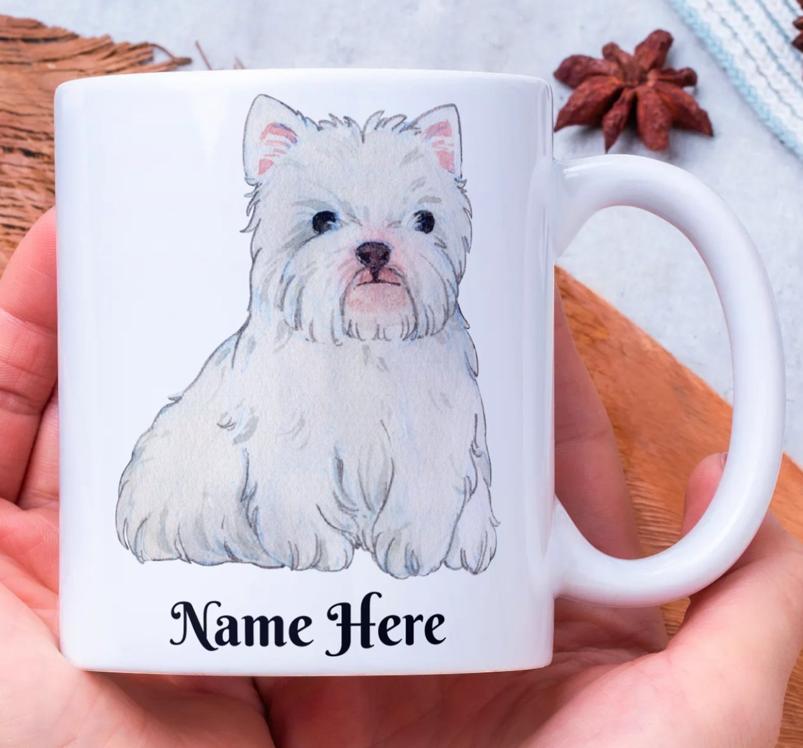 Personalised Printed Dog Breed Mug Etsy