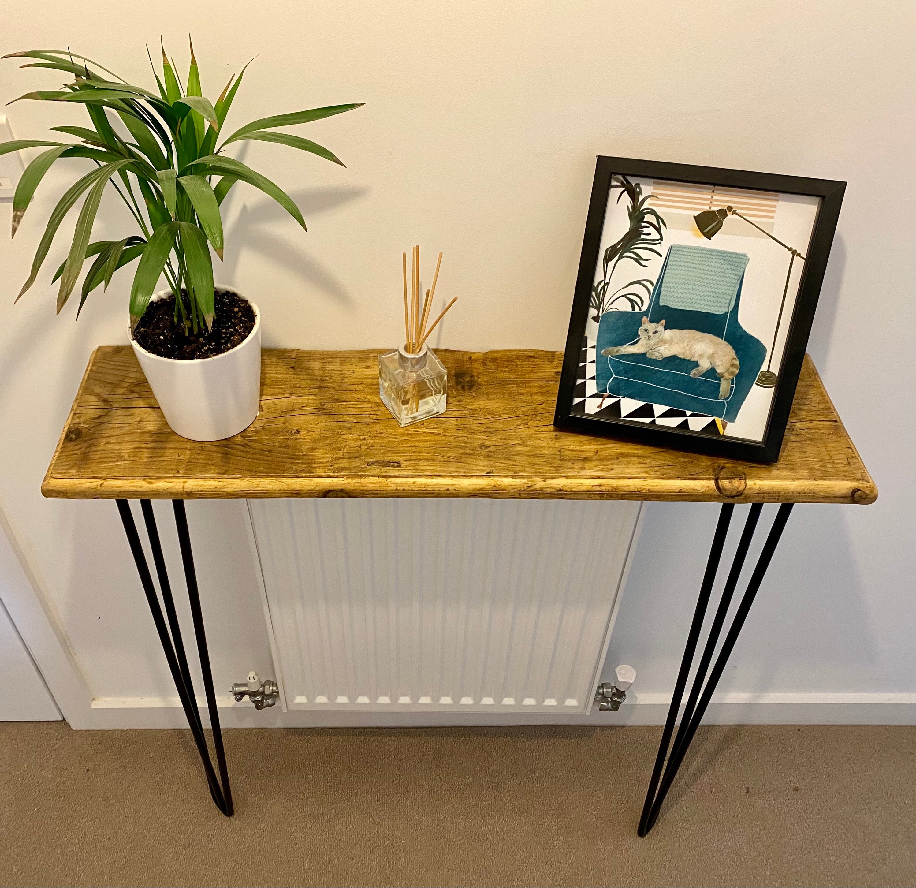 Reclaimed Scaffold Board Console Table with Hairpin Legs Etsy