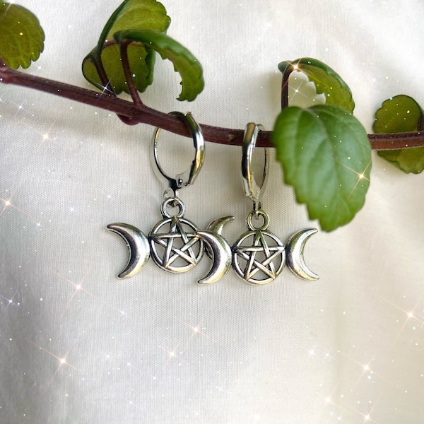 Triple Goddess earrings | triple goddess jewelry | gothic | witchy earrings