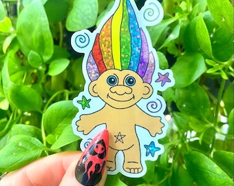 troll sticker | troll doll | laptop sticker | waterproof stickers | water bottle stickers | quality sticker | 90’s toy stickers | stickers