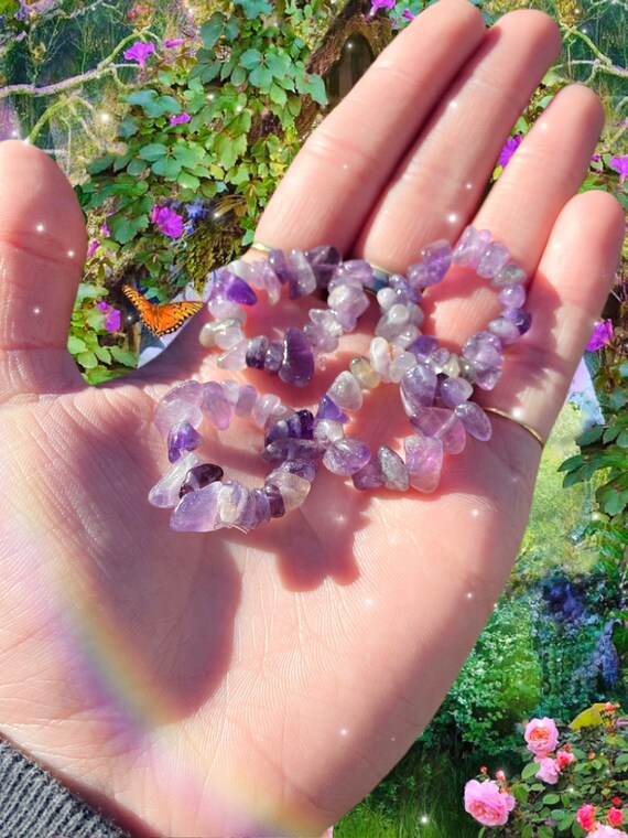 Amethyst Ring | beaded rings | amethyst beads | stackable rings | crystal rings