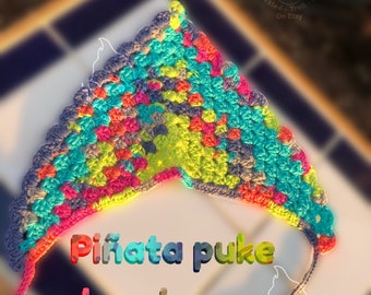 Piñata puke crocheted bandana