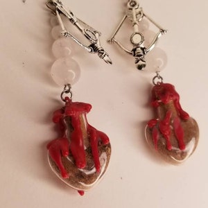 Atrraction Spell Bottle Earrings Powerful Intention Enchantment Jewelry Handmade Romance Glamour Magic